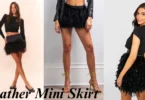 feather mini skirt