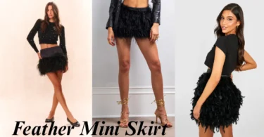 feather mini skirt
