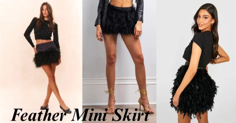 feather mini skirt
