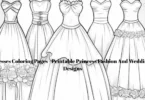 free dresses coloring pages printable princess fashion and wedding dress designs